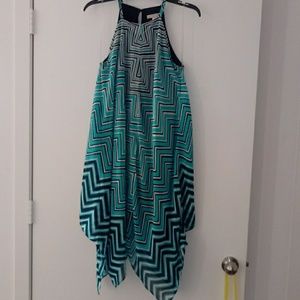 Zig zag asymmetrical dress